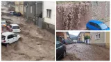 COD ROȘU de inundații. Străzile din Reșița au fost înghițite de ape, după 30 de minute de ploaie torențială