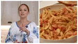 Rețetă de paste cu legume și cârnați chorizo, dezvăluită de Andreea Marin: „Asta e tot! O bunătate!”