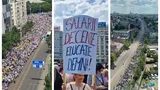 Sindicatele din Educație ies din nou în stradă. Protest cu 20.000 de persoane și marș în București. Ministrul Educației vrea ca dascălii greviști să recupereze orele pierdute
