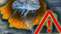 Cod portocaliu de vreme severă. Vijelii puternice, grindină și ploi torențiale, zonele vizate de alerta ANM
