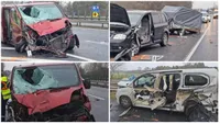 Accident grav pe autostradă, în Ungaria. Doi șoferi spulberați de un microbuz înmatriculat în România. Firul tragediei înainte de Crăciun VIDEO