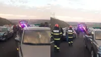 Accident grav cu 11 autoturisme pe DEx12, Craiova-Pitești, în a doua zi de Crăciun. A fost activat Planul Roșu de Intervenție VIDEO