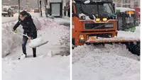 FOTO + VIDEO Dezastru în Capitală, zăpadă de peste 40 de centimetri și ninge în continuare. A fost emis Cod Roșu. Două mesaje RO-Alert la prima oră. Zboruri anulate pe Otopeni