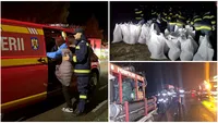 Pericol de inundații, oameni evacuați din calea puhoaielor. S-a emis mesaj RO-Alert, pompierii intervin de urgență