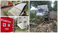 Furtună de cod galben în România: copaci rupți și acoperișuri smulse de vânt