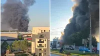 VIDEO Incendiu în Bragadiru. Un depozit de anvelope a fost mistuit de flăcări