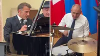 Macron a cântat melodia ”La Boheme” acompaniat la tobe de premierul armean Pașinian