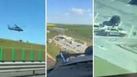 Scene ca în filme pe Autostrada Soarelui de 1 Mai. Un tânăr de 19 ani, care circula haotic, a fost urmărit cu elicopterul pe drumul spre mare