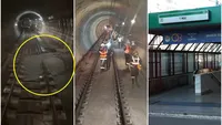 Incident la metrou! Bucată de tunel prăbușită în fața trenului, pe Magistrala M4, din cauza infiltrațiilor. VIDEO