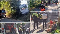 Accident grav în Argeș, a fost activat Planul Roșu de Intervenție. Un microbuz plin cu copii de la Dinamo a intrat într-un copac: 10 răniți și un mort