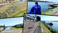 Imagini dezolante cu Dunărea secată. Vapoarele zac în nămol, debitul fluviului scade drastic și se apropie de recordul negativ din 1985 FOTO