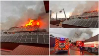 Incendiu puternic la o fabrică de prelucrare a lemnului din județul Bistrița-Năsăud