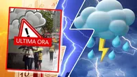 Furtunile cu ploi torențiale și vijelii puternice se extind. Noi alerte cod galben emise de ANM până marți seara
