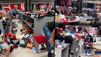 Imagini incredibile dintr-un magazin Hervis din Oradea! Clienții au luat-o razna la vederea reducerilor și au lăsat dezastru în urma lor