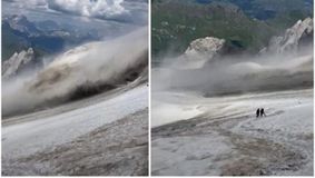 Momentul în care ghețarul din Alpi se PRĂBUȘEȘTE. Tragedia, surprinsă de camerele VIDEO