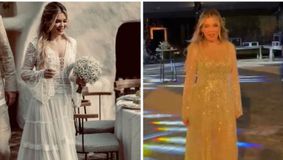 EXCLUSIV: Gina Pistol a avut două rochii pentru nuntă, ambele în stil ”boho”. A purtat cercei cu diamante și sandale Jimmy Choo
