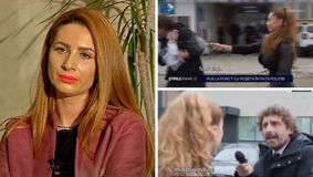Imaginile în care Simona Mărgăian bruschează un jurnalist italian! Femeia este acuzată că a înșelat un bătrân din Italia cu aproape un milion de euro