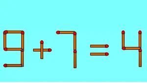 Test IQ  pentru românii deștepți. Corectează ecuația 9+7=4, dintr-o singură mutare, în mai puțin de cinci secunde