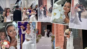 FOTO Nuntă ca în povești! Irina Birou a trăit cel mai frumos moment al vieții sale alături de Alin. Emilia Ghinescu și Marcela Fota au fost alături de mireasă