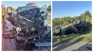 Accident grav pe Autostrada A1, sunt victime încarcerate. Planul Roșu de Intervenție activat