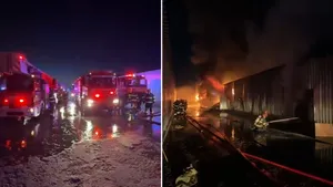 Incendiu masiv la Dragonul Roșu din București! Din cauza degajărilor mari de fum a fost emis Ro-Alert. Primele imagini de la fața locului VIDEO
