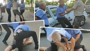 Scene halucinante! Pensionar cardiac, trântit la pământ și călcat pe cap de politiști. Bătrânul a ajuns la spital