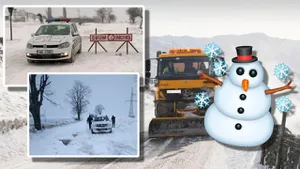 Strat de zăpadă de jumătate de metru din această noapte se închid drumurile. ANM anunţă ninsori abundente şi viscol în orele următoare