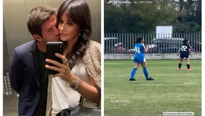 Cum arată fetele lui Cristi Chivu. Imagini rare cu Anastasia și Natalia din timpul unui meci de fotbal