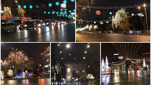 FOTO-Reportaj! S-au aprins luminițele de Crăciun în București! Cum arată Capitala ornată de Firea! Bucureștenii s-au bucurat de ele cum știu ei mai bine, în trafic!