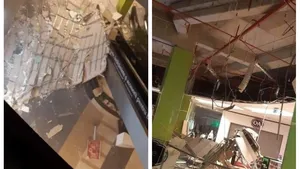 Incident devastator! S-a prăbușit o parte a tavanului unui mall FOTO + VIDEO