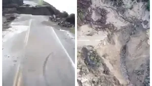 Autostradă din California, distrusă în urma ploilor şi a ninsorilor abundente