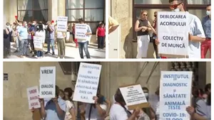 Protest la ANSVSA. Angajaţii spun că s-au săturat de abuzuri şi cer creşterea salariilor