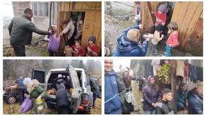 Moş Crăciun a venit mai devreme pentru şase copii care trăiesc într-un sat izolat din Apuseni. Bucurie mare înainte de Sărbători