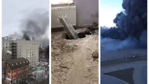 Război în Ucraina. Cad bombele la Harkov. Imagini şocante cu un obuz care loveşte civili VIDEO