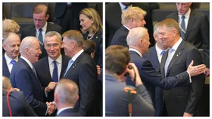 Klaus Iohannis, lângă Joe Biden la reuniunea extraordinară a Formatului Bucureşti 9 de la Varșovia: 