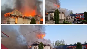 Incendiu violent la una dintre cele mai vechi mânăstiri din ţară FOTO şi VIDEO