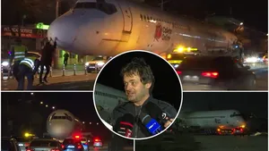 Avion de pasageri surprins pe o stradă din București. A fost cumpărat la licitaţie şi urmează să fie transformat în casă de vacanţă. VIDEO