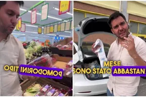 Cât costă în Italia cumpărăturile pe o lună. Un italian s-a filmat în timp ce era la supermarket