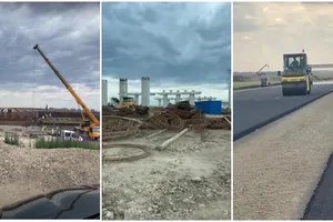 Desfășurare impresionantă de forțe pe șantierul lotului 1 de pe autostrada Moldovei. Constructorul a ieșit în teren cu 500 de oameni și 250 de utilaje