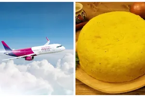 Compania aeriană Wizz Air vinde mămăligă cu brânză în timpul zborurilor. Cât costă și cum arată alimentul vândut de compania aeriană