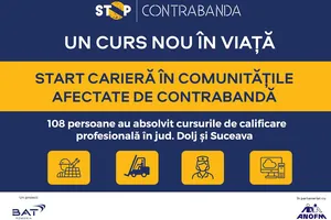 108 persoane calificate în prima serie a programului ANOFM – BAT România,  dedicat comunităților afectate de contrabandă