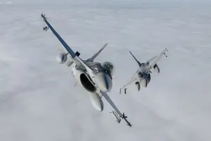 Exercițiu demonstrativ cu avioane F-16 la Baza 86 Aeriană Borcea. Forțele Aeriene simulează o misiune de Poliție Aeriană