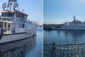 Exercițiu de amploare în Marea Neagră. Autoritățile au simulat salvarea echipajului unei nave incendiate