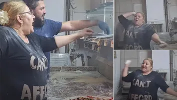 Diana Șoșoacă, bătaie cu făină într-o pizzerie și mesaje pentru politicieni VIDEO