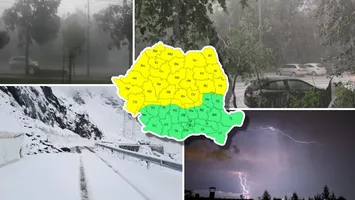 ALERTĂ METEO ANM: Vreme rece cu ploi în jumătate de țară. Lapoviță și ninsoare la munte