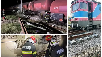 Un tren încărcat cu benzină a deraiat în Teleorman. Intervenţie specială a autorităţilor
