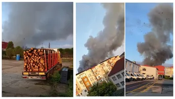 VIDEO Explozii urmate de un incendiu la o platformă industrială din Sebeș! Patru oameni răniți, a fost activat Planul Roșu de Intervenție VIDEO