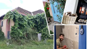 De la oraș la sat: Andreea și Manuel, cuplul care renovează de 5 ani o casă din 1940, la poalele Făgărașului