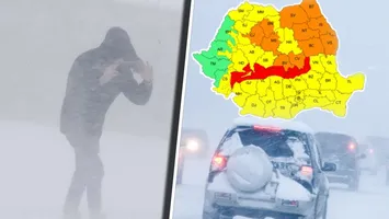 ANM a emis COD ROŞU. Furtună cu viscol puternic, care troieneşte zăpada
