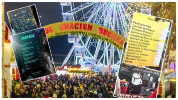 Cât costă o porție fasole cu ciolan, pomana porcului, un pahar de vin fiert sau o pălincă la Târgul de Crăciun din Piața Constituției